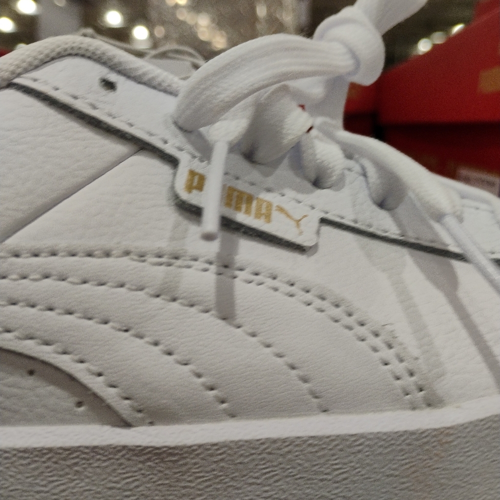 Puma White Leather Sneakers Women Brand New Size 5.5 - Picture 10 of 11